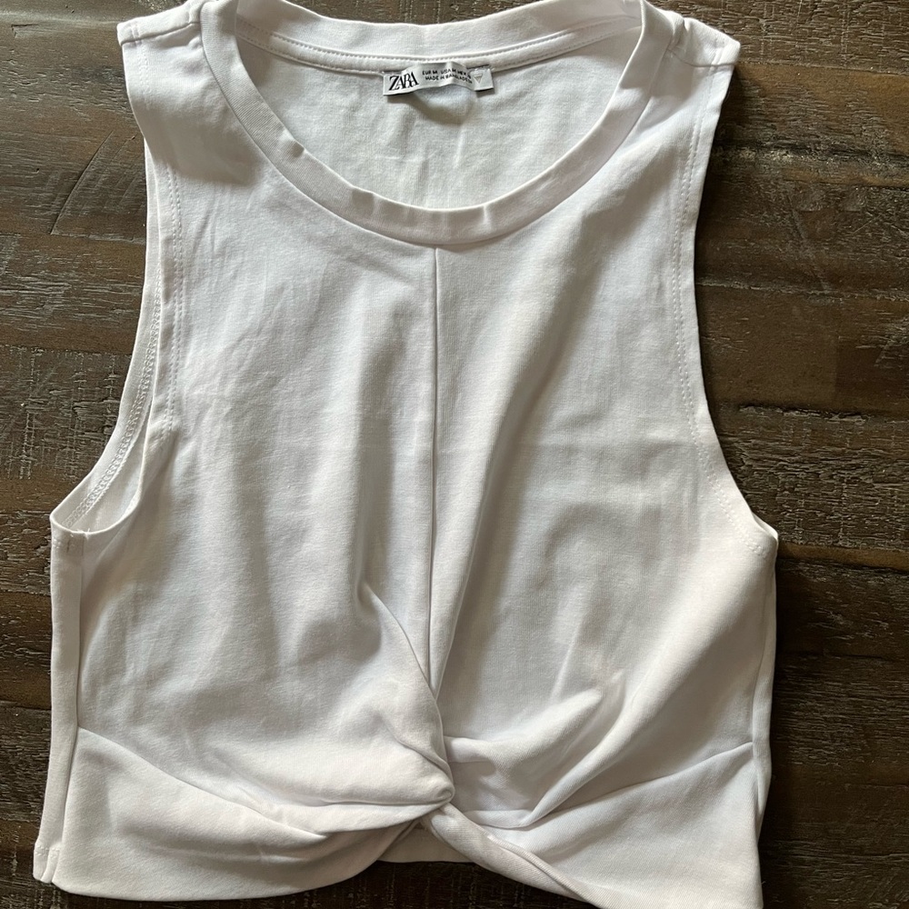Zara Cream Twist Front Tank Top